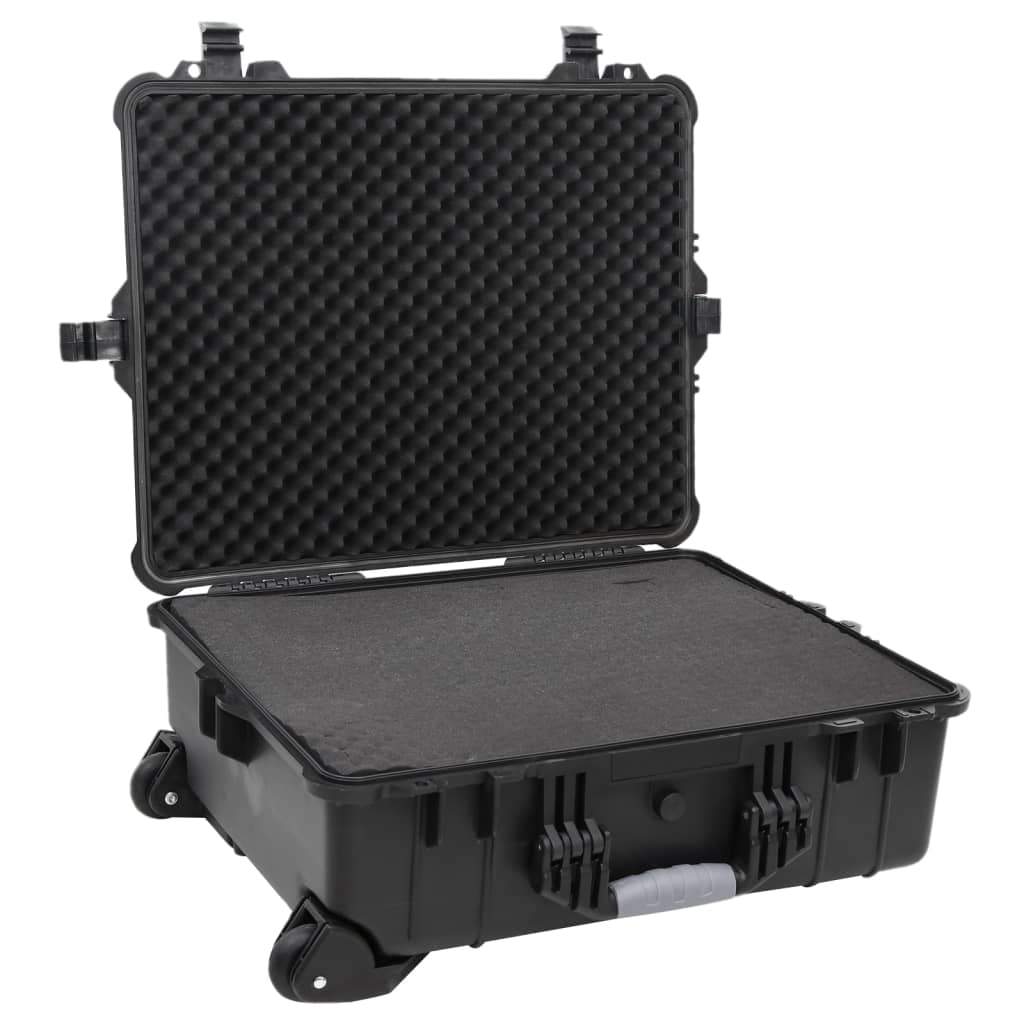 vidaXL Wheeled Flight Case Black 24.8"x19.7"x9.1" PP