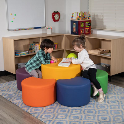 Large Soft Seating Collaborative Circle for Classrooms and Common Spaces - Yellow (18" Height x 24" Diameter)