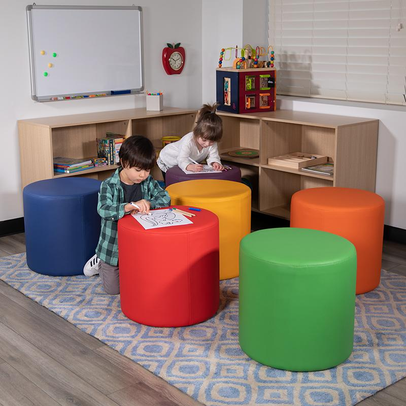 Soft Seating Collaborative Circle for Classrooms and Common Spaces - 18" Seat Height (Red)