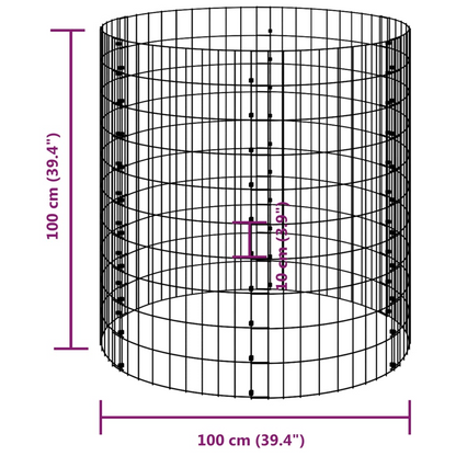 vidaXL Garden Composter Ø39.4"x39.4" Galvanized Steel