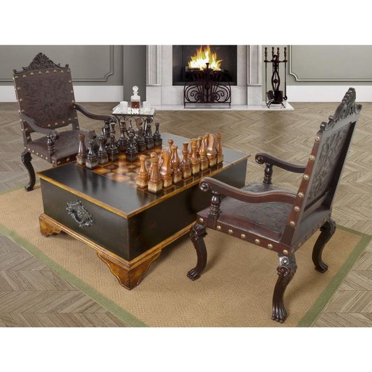 Ebony Chess Set Coffee Table