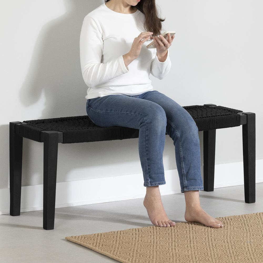 Balka Wood Bench, Pure Black