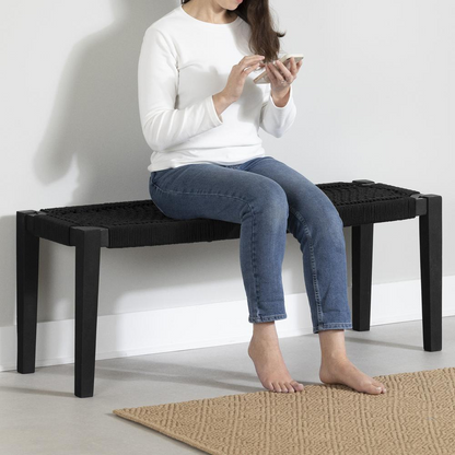 Balka Wood Bench, Pure Black