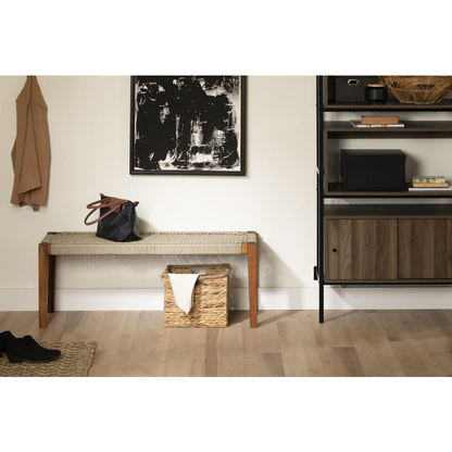 Balka Wood Bench, Beige and Natural