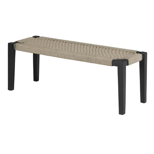 Balka Wood Bench, Beige and Black