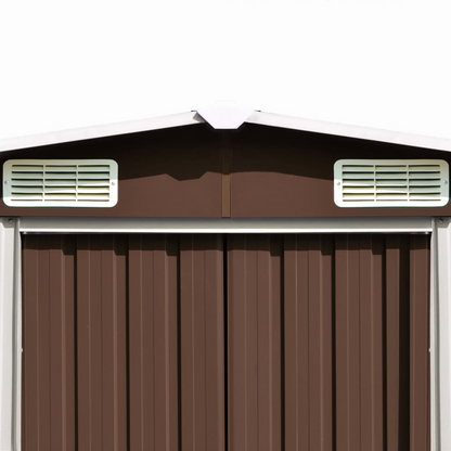 vidaXL Garden Shed 101.2"x117.3"x70.1" Metal Brown