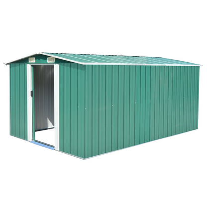 vidaXL Garden Shed 101.2"x154.3"x71.3" Metal Green