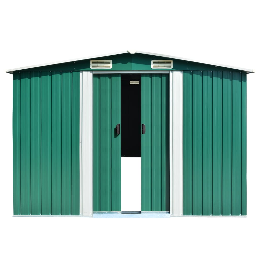 vidaXL Garden Shed 101.2"x117.3"x70.1" Metal Green