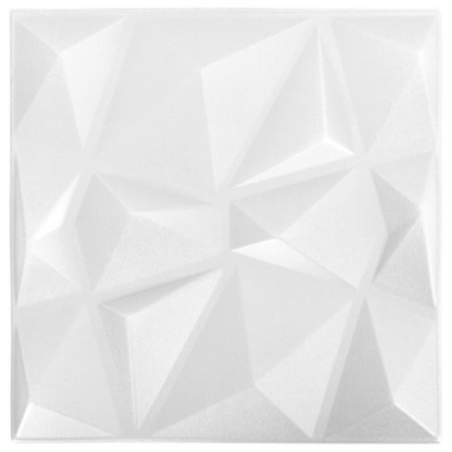 vidaXL 3D Wall Panels 24 pcs 19.7"x19.7" Diamond White 64.6 ft²