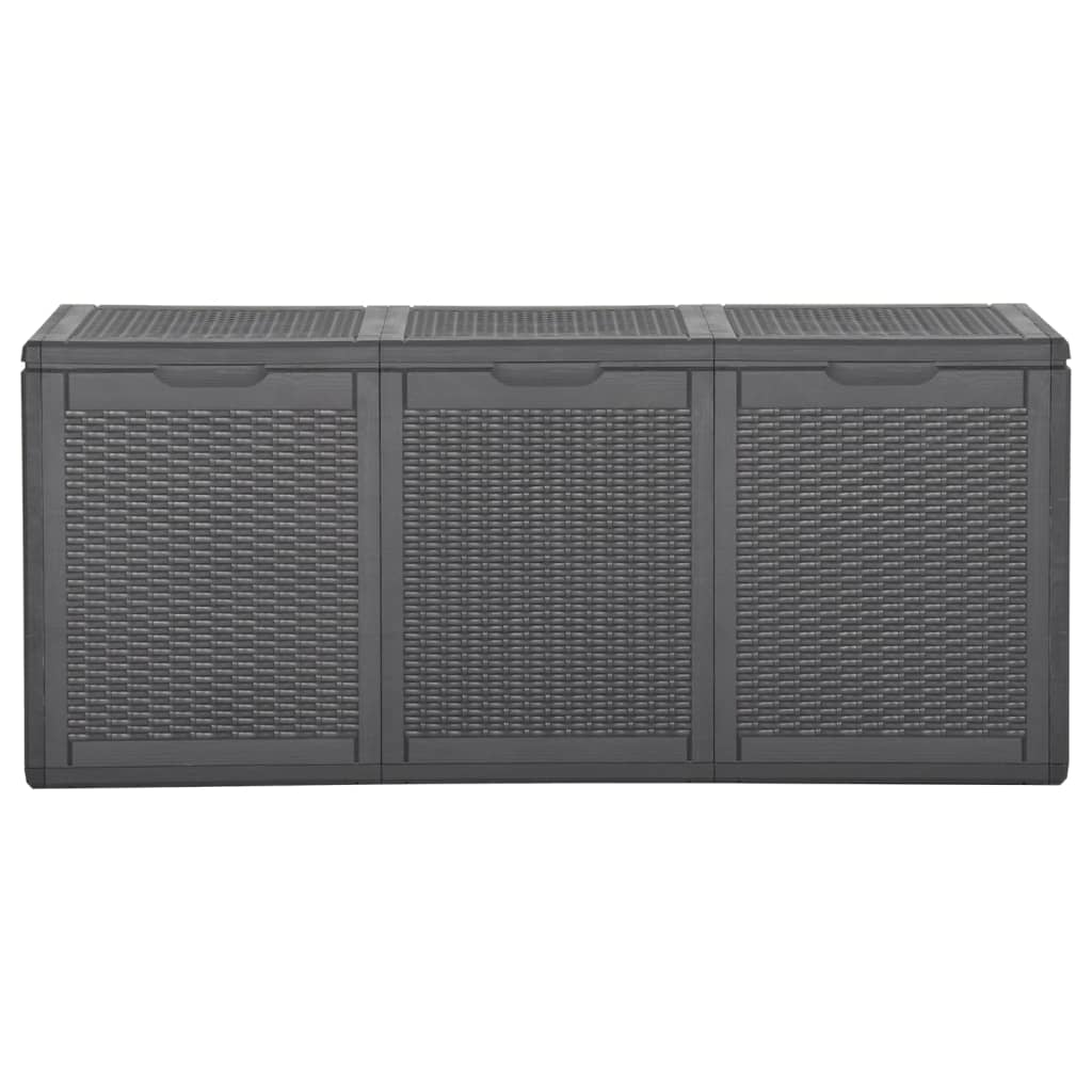 vidaXL Patio Storage Box 71.3 gal Black PP Rattan