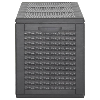 vidaXL Patio Storage Box 71.3 gal Black PP Rattan