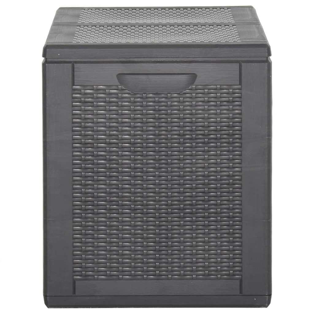 vidaXL Patio Storage Box 47.6 gal Black PP Rattan