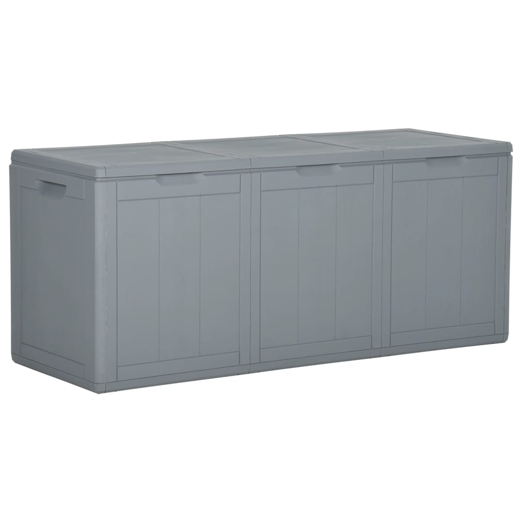 vidaXL Patio Storage Box 71.3 gal Gray PP Rattan