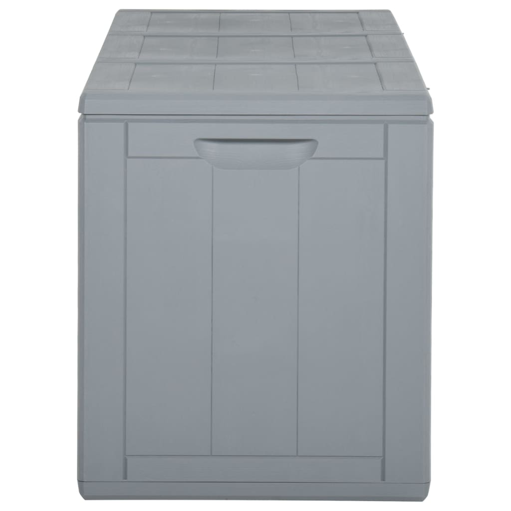 vidaXL Patio Storage Box 71.3 gal Gray PP Rattan