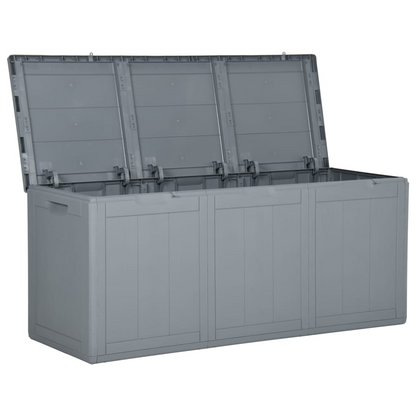 vidaXL Patio Storage Box 71.3 gal Gray PP Rattan