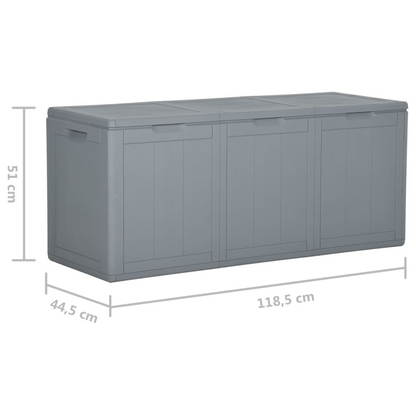 vidaXL Patio Storage Box 71.3 gal Gray PP Rattan