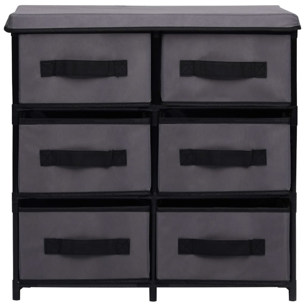 vidaXL Storage Cabinet with 6 Drawers 21.7"x11.4"x21.7" Gray Steel