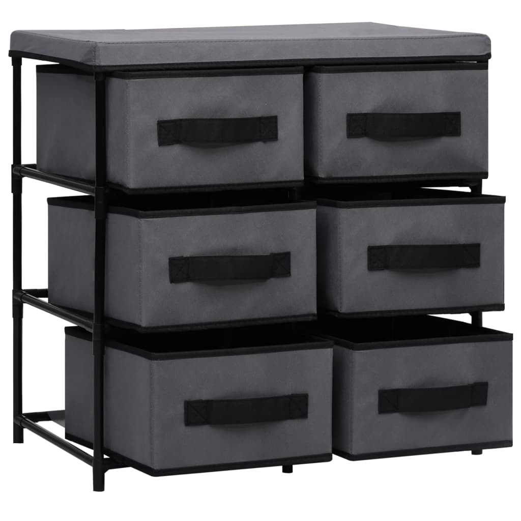 vidaXL Storage Cabinet with 6 Drawers 21.7"x11.4"x21.7" Gray Steel