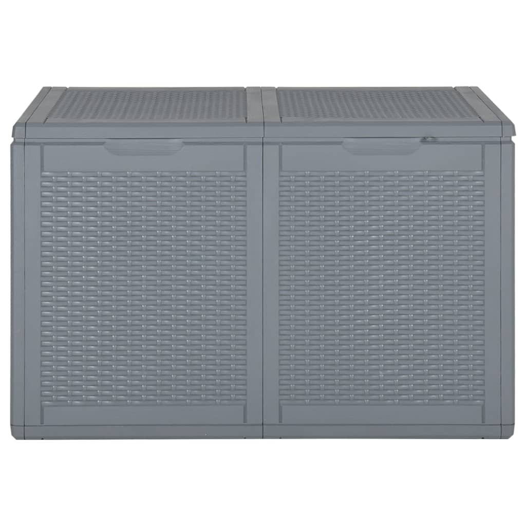 vidaXL Patio Storage Box Gray PP Rattan 47.6 gal