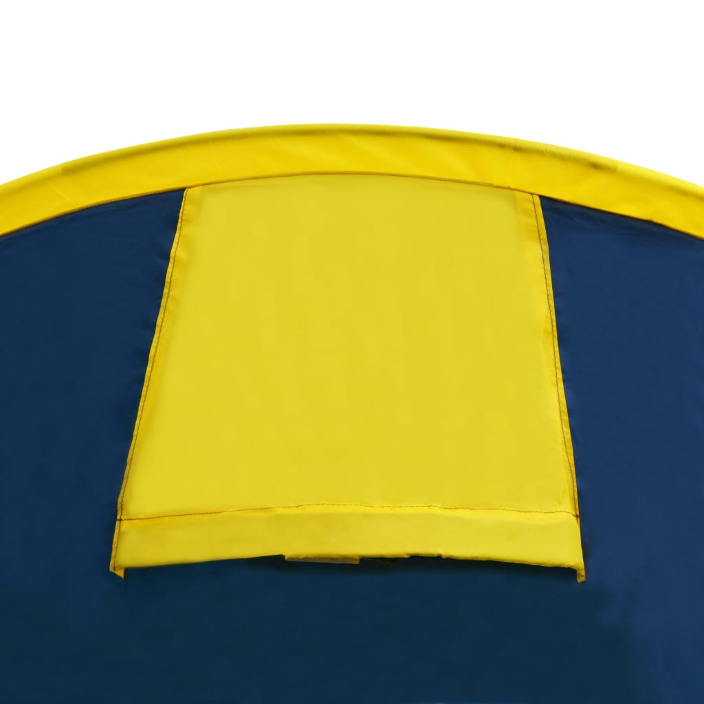 vidaXL Camping Tent 4 Persons Navy Blue/Yellow