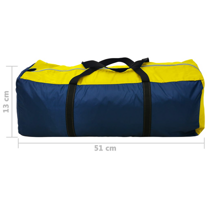 vidaXL Camping Tent 4 Persons Navy Blue/Yellow