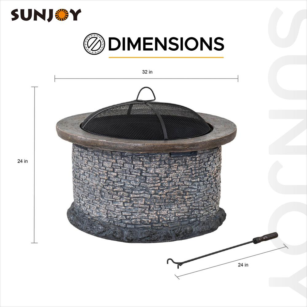 Fire Pit for Outside, Outdoor Stone Wood Burning Firepits