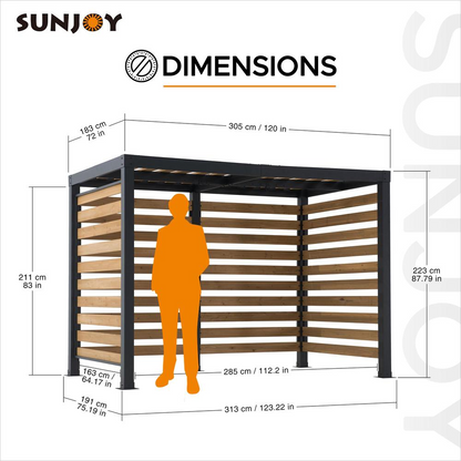 Sunjoy Lynngrove 10 x 6 ft Small Space Pergola