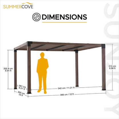 Sunjoy Brandon 12  x 10 ft Pergola