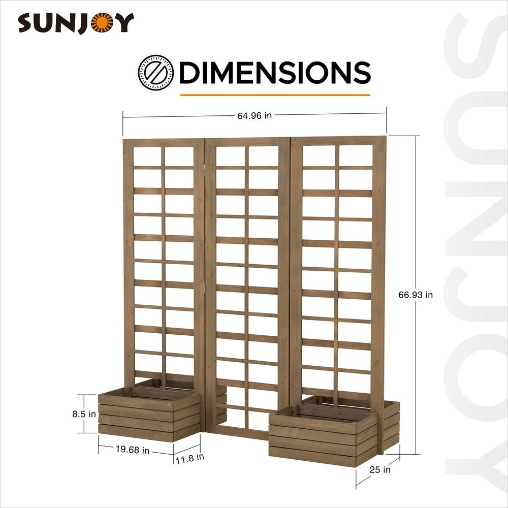 Sunjoy Tri-fold Wood Trellis/Privacy Wall