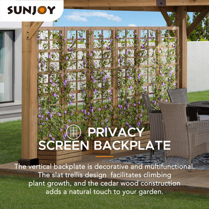 Sunjoy Tri-fold Wood Trellis/Privacy Wall