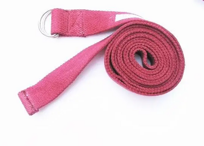 D-ring Handwoven cotton yoga Strap - 6'