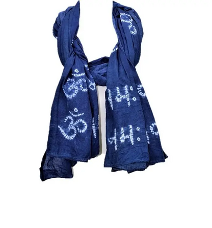 OM Namah Shivay - Omkara Prayer Shawl - Shibori style