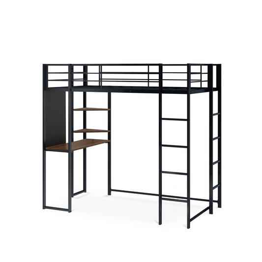 BUTLBLK Buckland Twin Loft Bed in powder coating black color