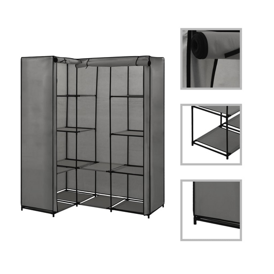 vidaXL Corner Wardrobe Gray 51.2"x34.3"x66.5"