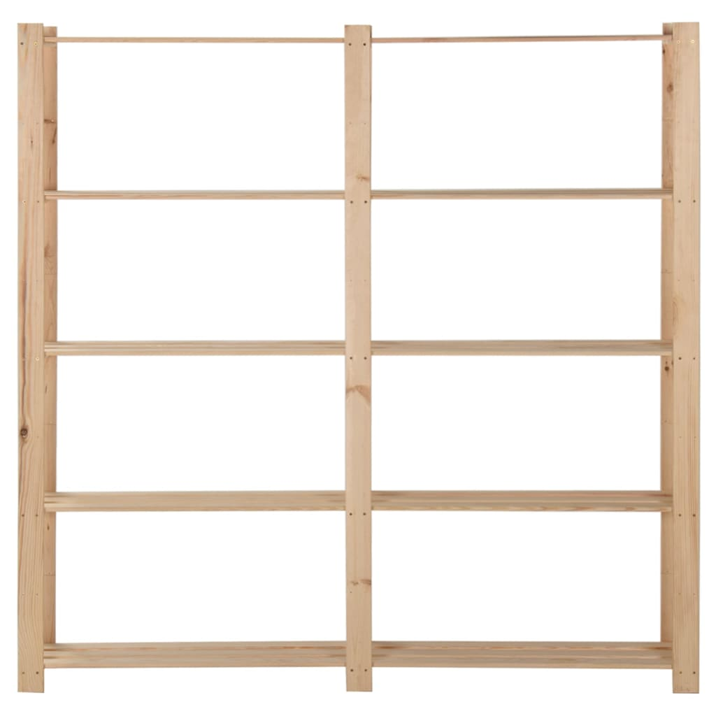 vidaXL 5-Tier Storage Rack 66.9"x11.2"x66.9" Solid Wood Pine