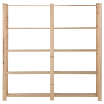 vidaXL 5-Tier Storage Rack 66.9"x11.2"x66.9" Solid Wood Pine