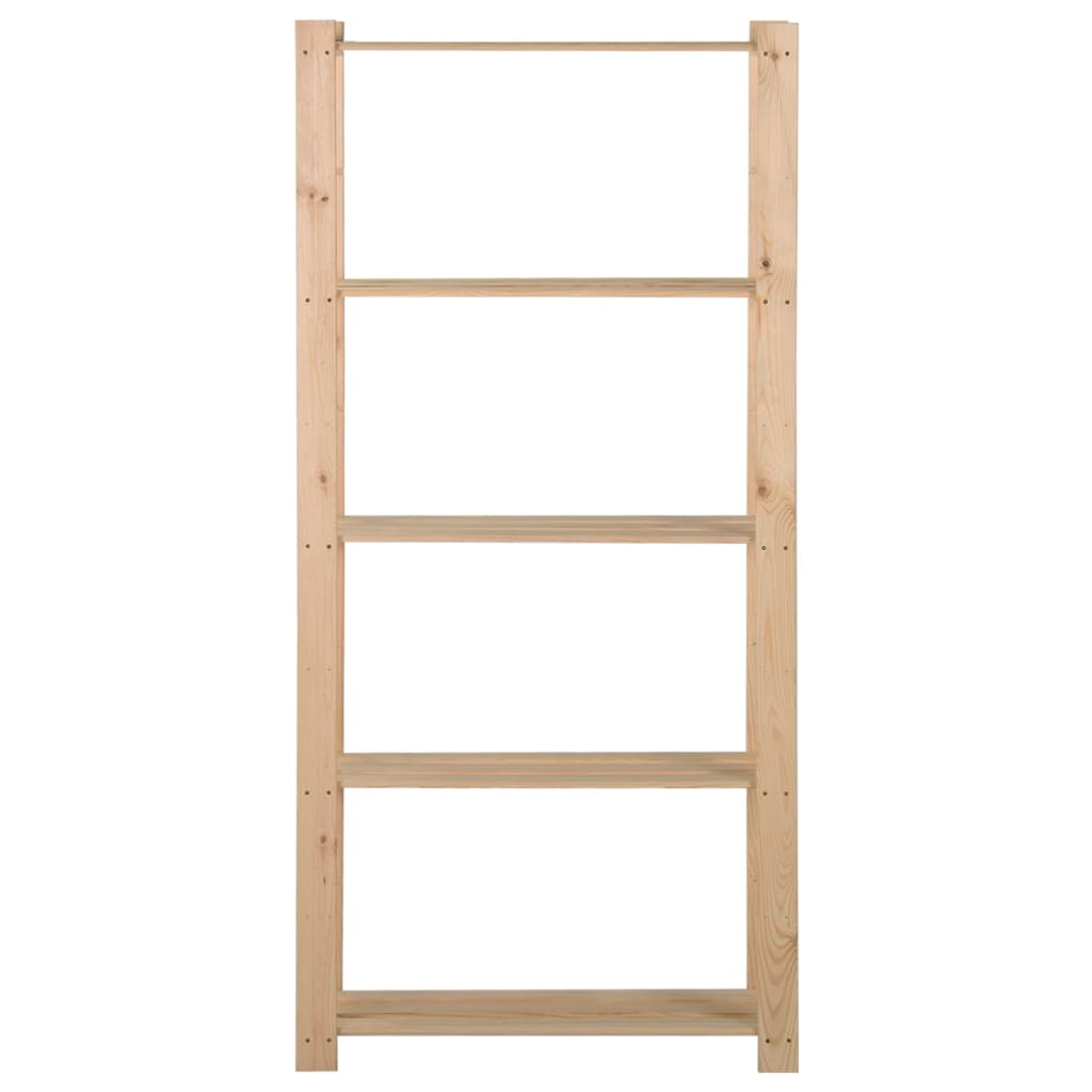 vidaXL 5-Tier Storage Rack 31.5"x11.2"x66.9" Solid Wood Pine