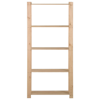 vidaXL 5-Tier Storage Rack 31.5"x11.2"x66.9" Solid Wood Pine