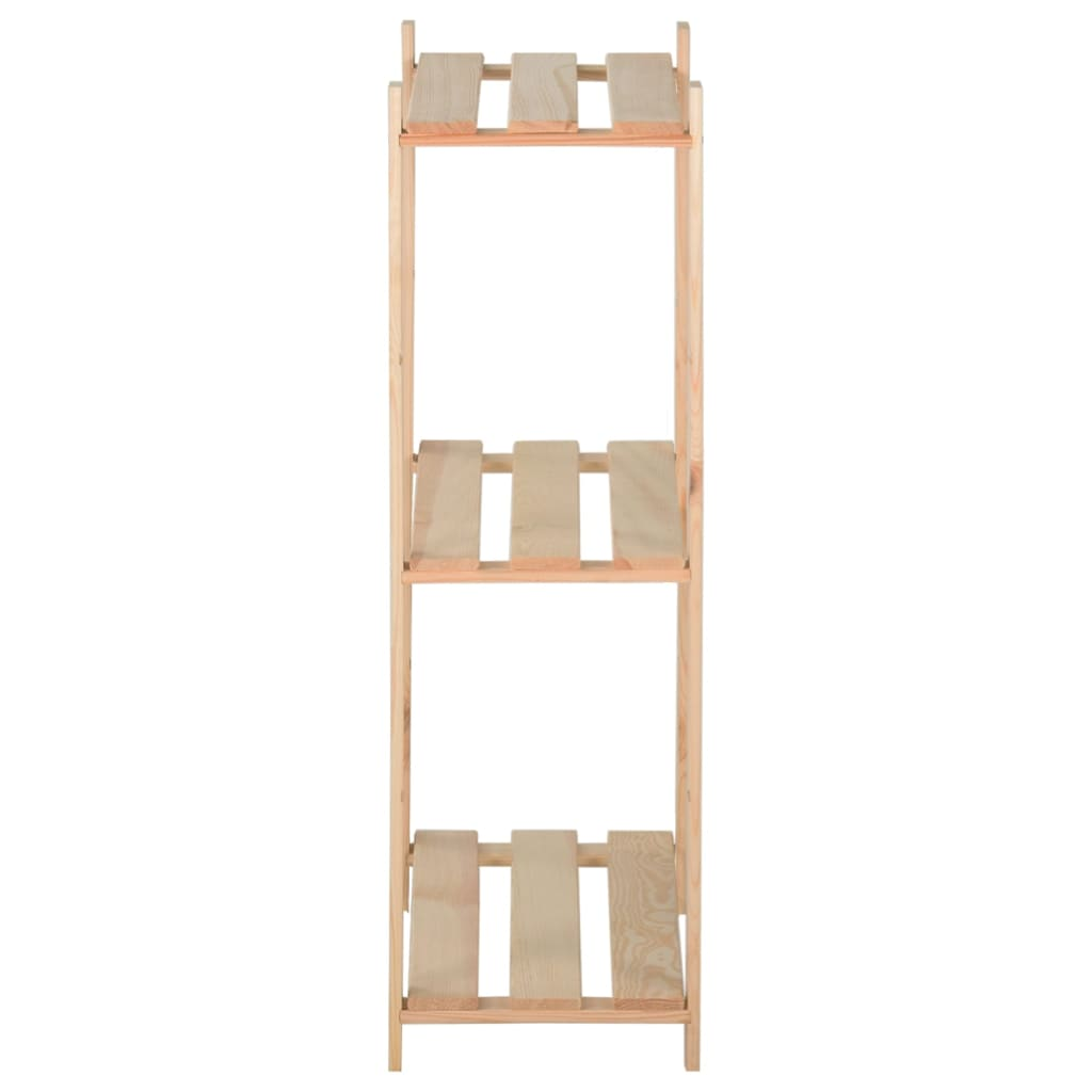 vidaXL 3-Tier Storage Rack 23.6"x11.2"x35.4" Solid Wood Pine