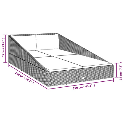 vidaXL Garden Bed Brown 43.3"x78.7" Poly Rattan