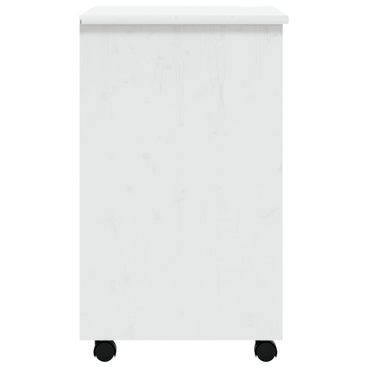 vidaXL Rolling Cabinet with Drawers MOSS White Solid Wood Pine