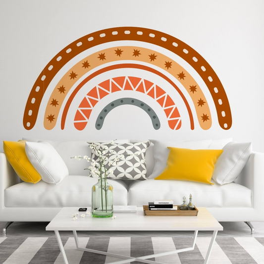 Boho Chic Multicolor Wall Artwork - Artistic Bohemian Rainbow Paintings for Wall Display