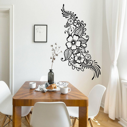 Henna Art Inspired Wall Decal, Sophisticated Wall Tattoo Sticker