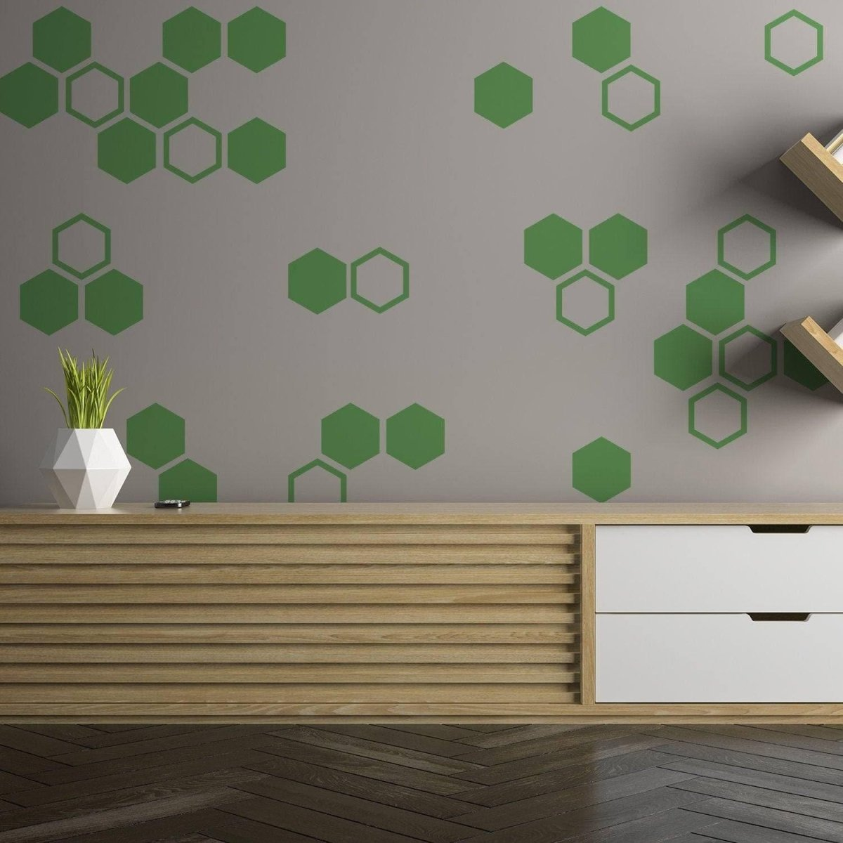 Elegant Geometric Hexagon Decals: Golden Hive Wall Stickers for Stunning Decor