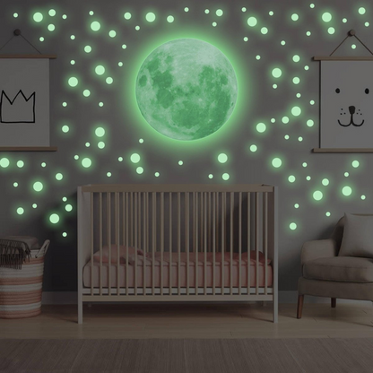 Glowing Celestial Night Sky Wall Decal - Luminous Space Theme Stickers