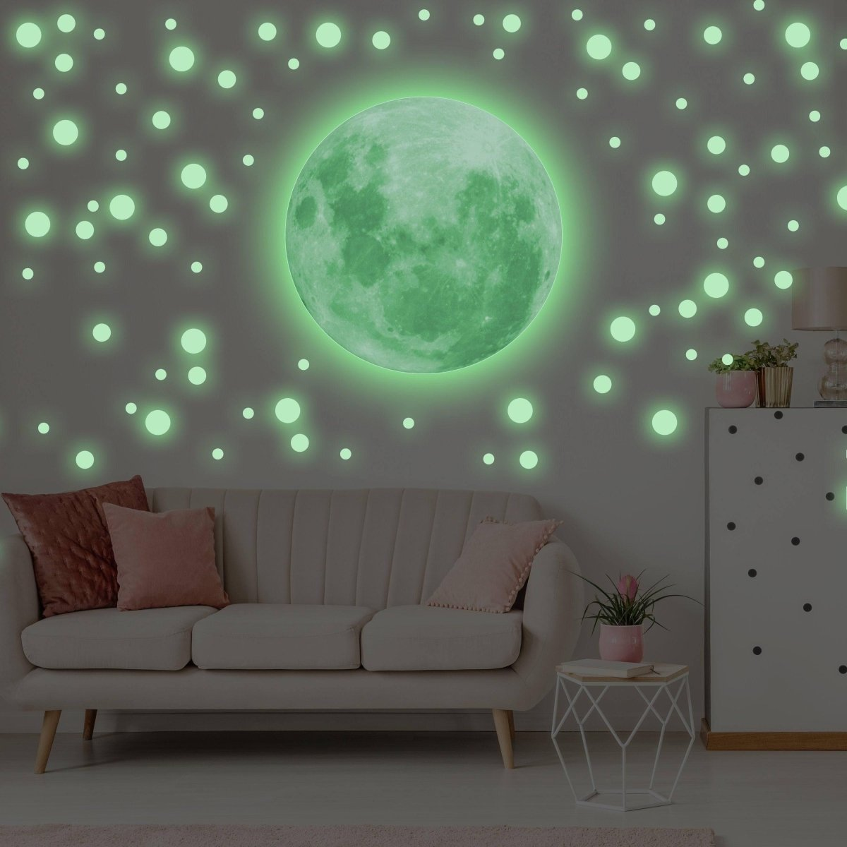 Glowing Celestial Night Sky Wall Decal - Luminous Space Theme Stickers