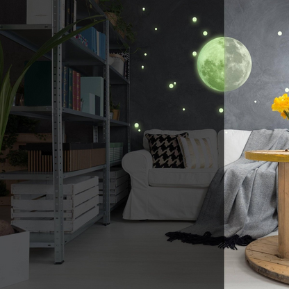 Glowing Celestial Night Sky Wall Decal - Luminous Space Theme Stickers