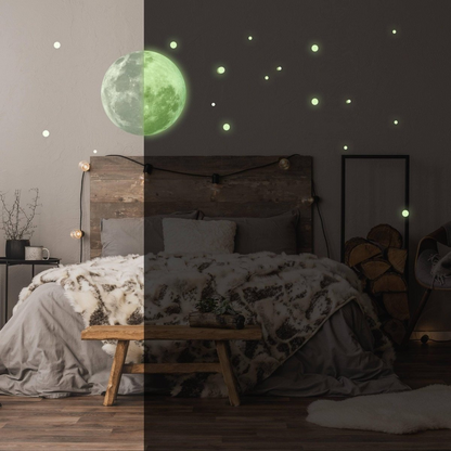 Glowing Celestial Night Sky Wall Decal - Luminous Space Theme Stickers