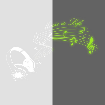 IllumiNote Glow-In-The-Dark Wall Decal: Musical Notes Themed Luminous Wall Art Sticker