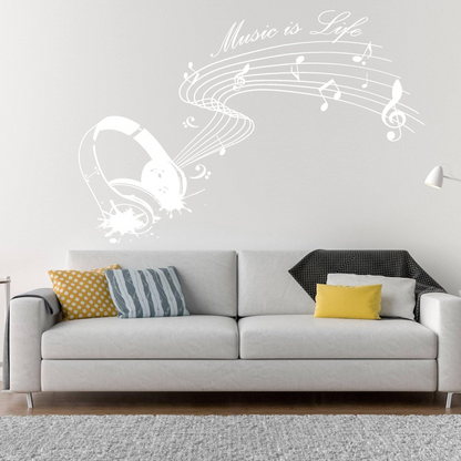 IllumiNote Glow-In-The-Dark Wall Decal: Musical Notes Themed Luminous Wall Art Sticker